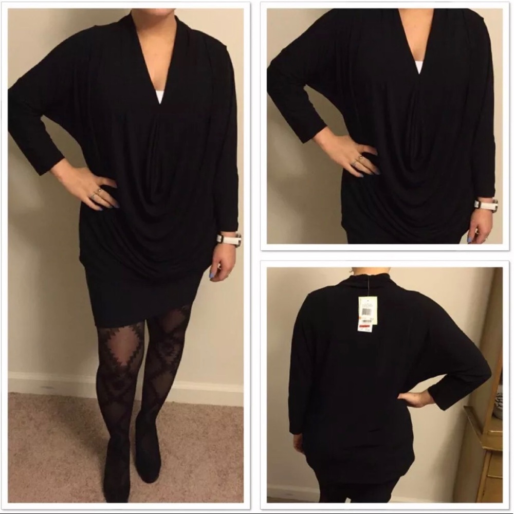 ECI black blouse size small NWT